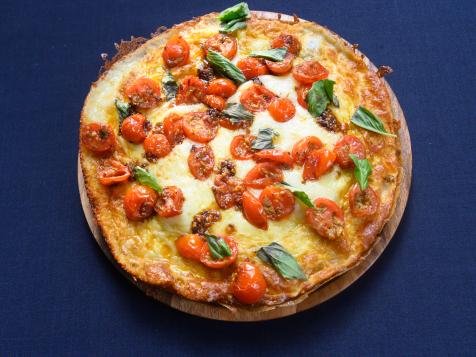 Potato, Zucchini Frittata Pizza with Cherry Tomatoes