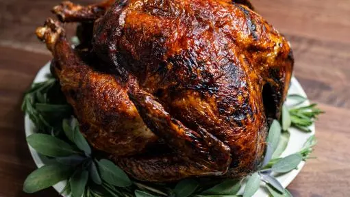 alton brown dressing turkey Alton Brown's Brined and Roasted Turkey