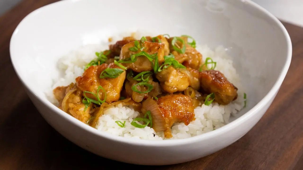 Chicken Yakitori Rice Bowls Recipe | Andrew Zimmern | Food Network