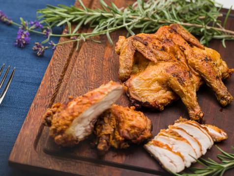 Spatchcocked Fried Cornish Game Hens