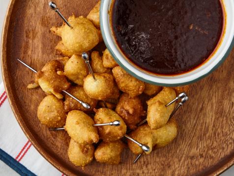 Pancake Chicken Poppers with Maple Whiskey Dipping Sauce