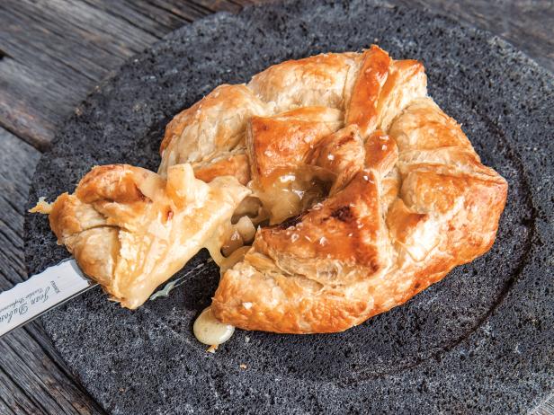Perfect For Parties Baked Brie In Puff Pastry With Apricot Jam Recipe Jet Tila Food Network