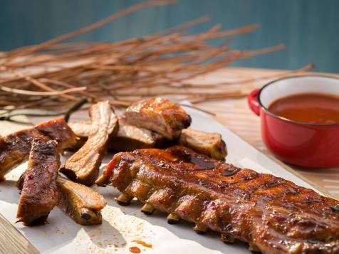 Smoked Ribs with Honey-Bourbon Glaze 