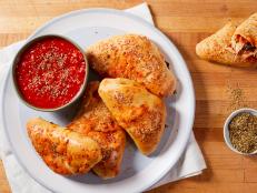 Cheesy Chicken Pizza Pockets, as seen on Food Network Kitchen.