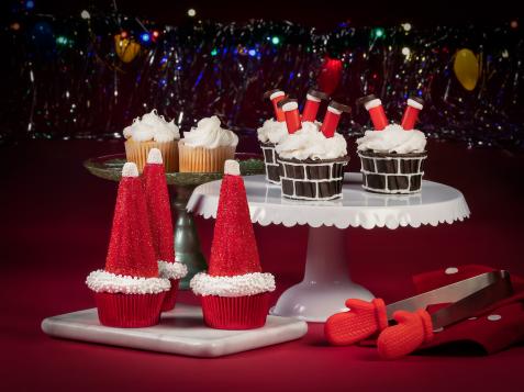 Santa Hat Cupcakes