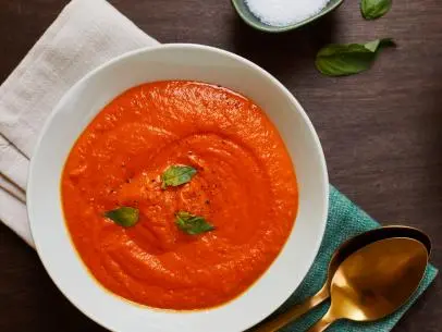 Jeff Mauro's Roasted Cherry Tomato Bisque, as seen on Food Network Kitchen.