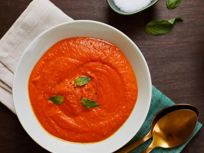Jeff Mauro's Roasted Cherry Tomato Bisque, as seen on Food Network Kitchen.