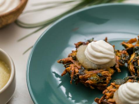 Herbed Potato Latkes with Kale