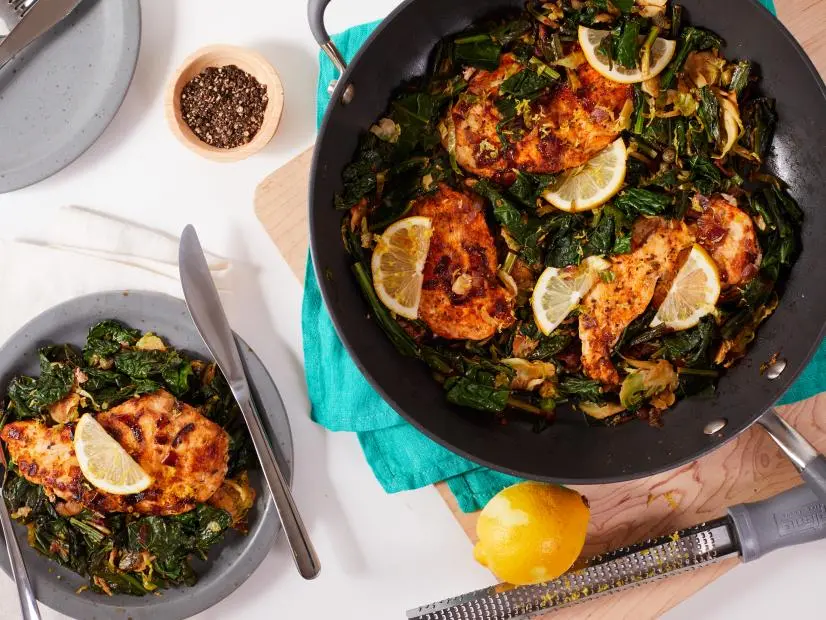 Kale Lemon-Pepper Chicken, as seen on Food Network Kitchen.