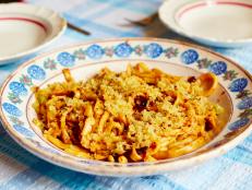 A good pangrattato (flavoured crispy breadcrumbs) has the ability to add not only flavour, but also incredible texture to a meal. The use of horseradish here is very unusual, yet very delicious and makes total sense as it was one of the few vegetables growing locally to Teresa. Dishes like this respect the scarcity of ingredients.