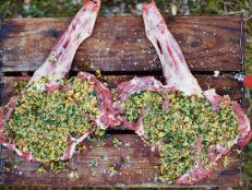 This is a wonderful way to flavour and enjoy a leg of lamb. Sometimes I cook two the old-fashioned way over fire, and of course you're welcome to do the same if you can, but I've written this recipe for roasting in a standard oven. Get some lovely local lamb from your butcher and get them to bone it, too.