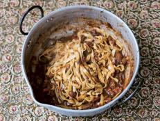 A Tuscan family favourite: think the emotion of Bolognese on the familiarity scale, but with a whole new level of comfort. It's inspired by Nonna Miriam from Panzano, and this simple cooking process gives you what she calls a 'rich plate'--she likened it to the moment you know you've got a winning hand in poker. To serve, it's traditional to enjoy the rich sauce with freshly cooked tagliatelle as a primo, serving the rest of the sauce with the meat as a secondo, teamed with steamed greens, oozy polenta, mash or whatever you fancy!