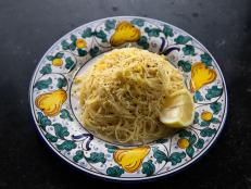 Ina Garten's Lemon Cappellini, as seen on Food Network's Barefoot Contessa.