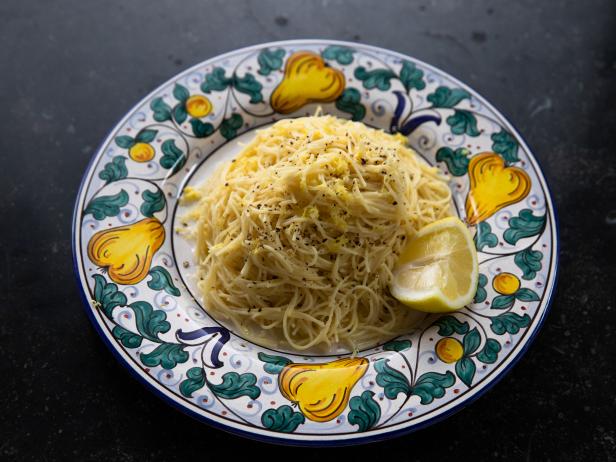 Ina Garten's Lemon Cappellini, as seen on Food Network's Barefoot Contessa.