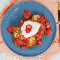 Clair Robinson features French Toast with Strawberries and Cream, as seen on Food Network Kitchen Live.