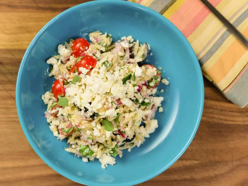 Amanda Freitag features Orzo Pasta Salad, as seen on Food Network Kitchen Live.