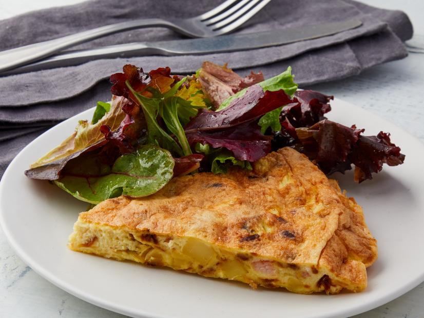 Anne Burrell Leek, Potato and Ham Frittata with Parmigiano, as seen on Food Network Kitchen.