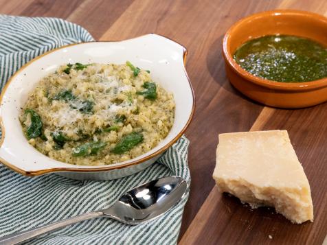 Baked Cauliflower and Rice Risotto with Mint Pesto