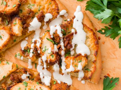 Chicken-and-Chorizo Alfredo Pizza