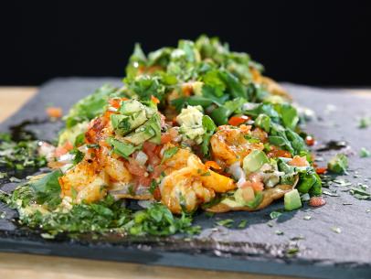Antonia Lofaso Spicy Shrimp Nachos, as seen on Food Network Kitchen Live.