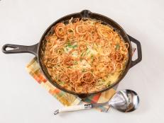We talk about reminiscence and recreating family recipes all the time when cooking and the green bean casserole is, for sure, a Thanksgiving classic. Oddly, this is a dish my mother NEVER made when I was growing up. I think I tasted it for the first time when I was about 30 years old. I know the classic base uses store-bought soup mix and fried onions. If you can cut the onions thinly using a mandoline slicer, that makes the task easier. Of course, store-bought fried onions can also be a good shortcut if you want to save time. It is also surprising how rewarding it can be to make it all from scratch!