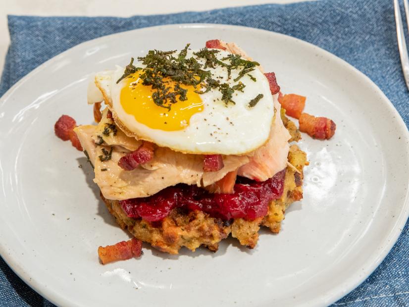 Jeff Mauro Recipe, Stuffing WaffleLeftover Turkey Sandwich, as seen on The Kitchen Thanksgiving Live, Special 1