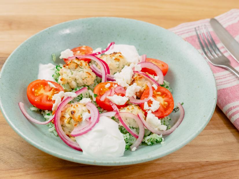 Gabriela Rodiles features Chicken Dill Meatball Bowl with Green Rice, as seen on Food Network Kitchen Live.