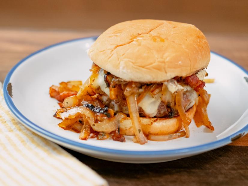 Marc Murphy features French Onion Soup Burger, as seen on Food Network Kitchen Live.