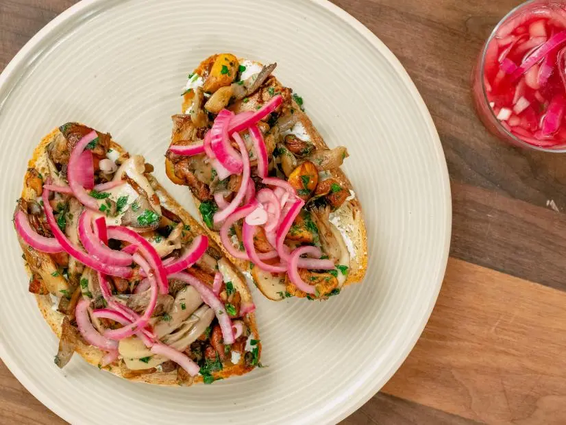 Marc Murphy features Mushroom and Goat Cheese Tartine, as seen on Food Network Kitchen Live.