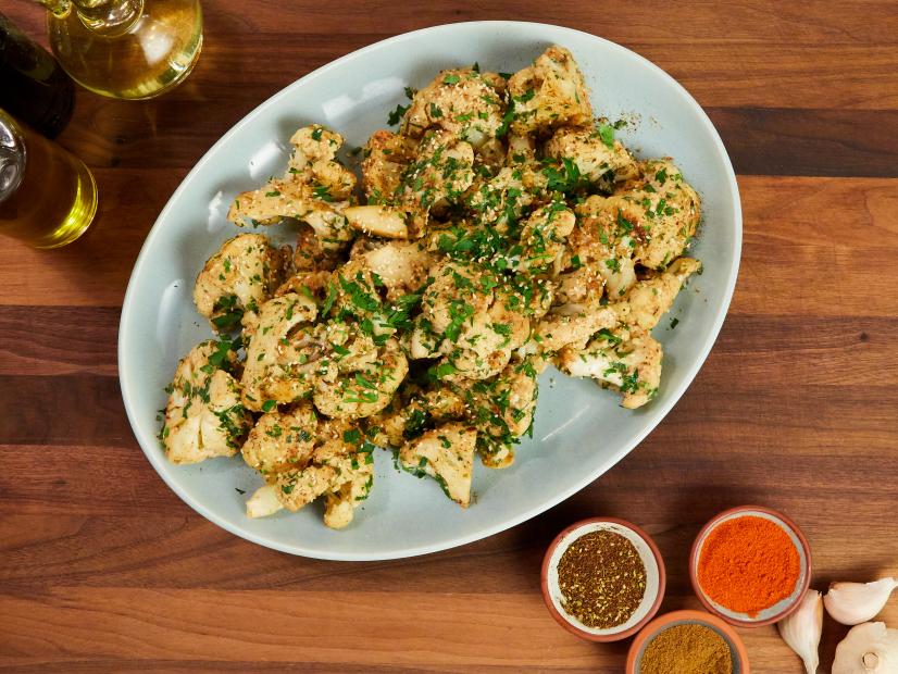 Cauliflower with tahini sauce, as seen on Food Network Kitchen Live.