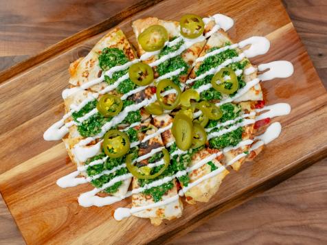 Spanish-Style Chorizo and Shrimp Quesadilla with Chimichurri