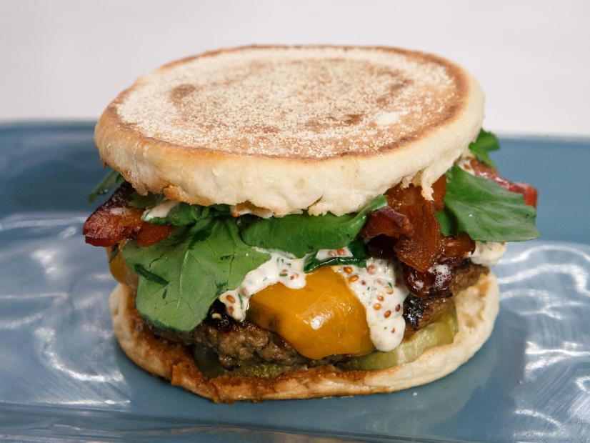 “English” Pub Burger, as seen on Food Network Kitchen Live.