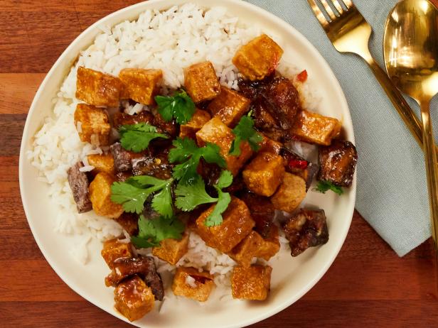 Crispy Szechuan-style eggplant and tofu, as seen on Food Network Kitchen Live.