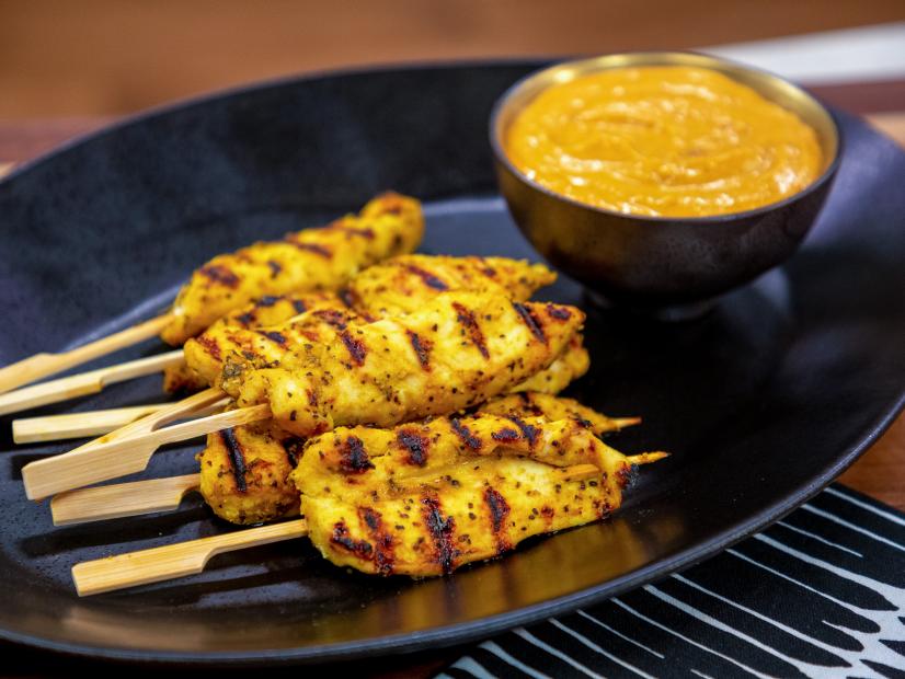 Chicken Satay with Peanut Sauce beauty, as seen on Food Network Kitchen Live.