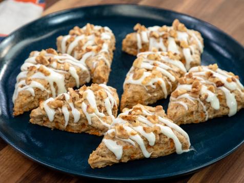 Carrot Cake Scones with Cream Cheese Glaze