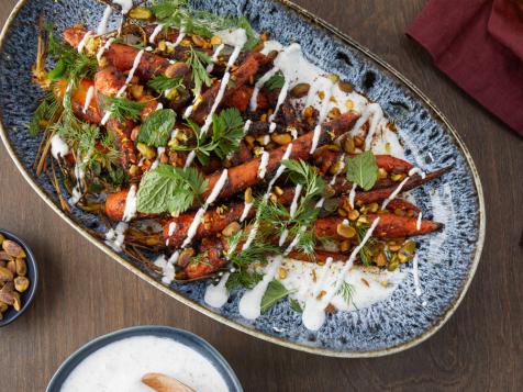 Charred Maple Carrots and Sumac Yogurt