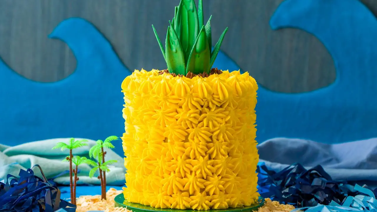 Decorated Pineapple Cake