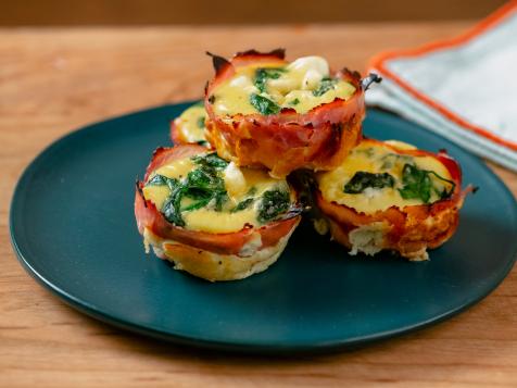 Spinach and Goat Cheese Frittata Ham Cups