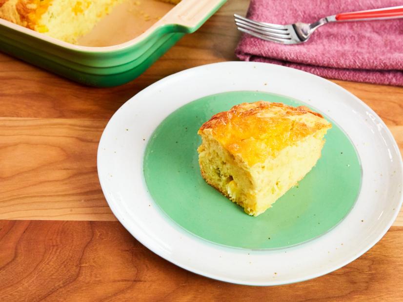Cheesy Green Chile Cornbread, as seen on Food Network Kitchen Live.