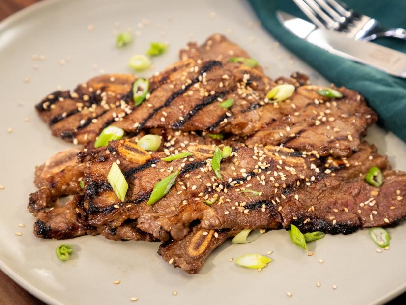 Grilled Korean BBQ Beef Short Ribs beeauty, as seen on Food Network Kitchen Live.