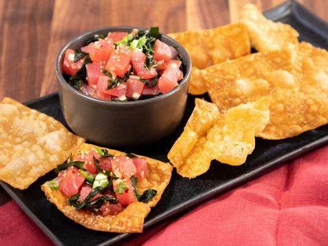 Tuna Poke with Wonton Chips