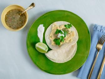 Michael Symon features Scrambled Egg Tacos, as seen on Food Network Kitchen Live.