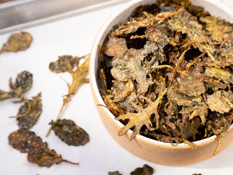 HoneyRoasted Peanut Butter Kale Chips Recipe Food Network