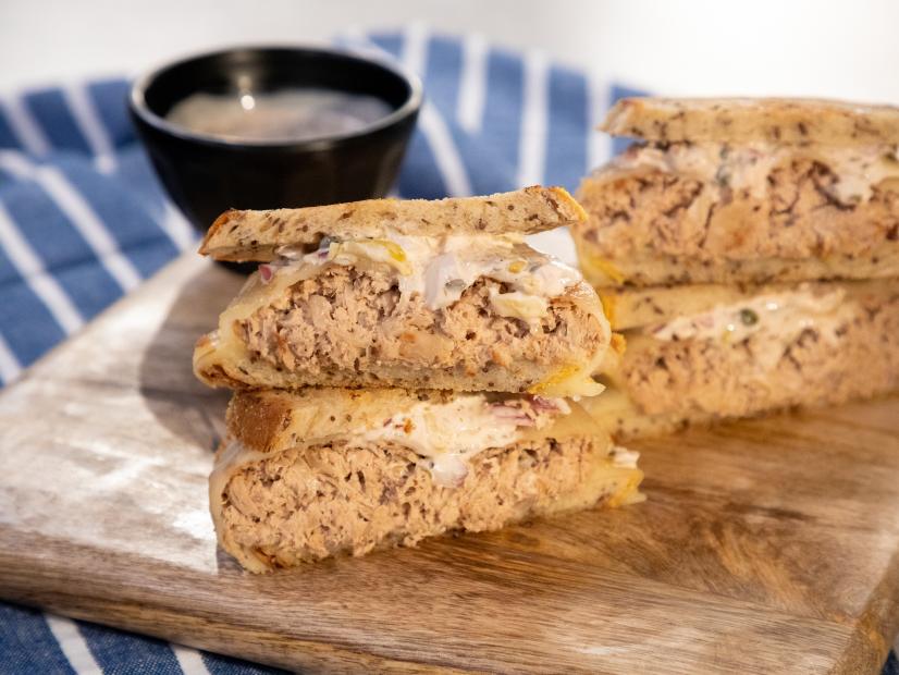Decadent Caramelized Tuna Patty Melts beauty, as seen on Food Network Kitchen Live.