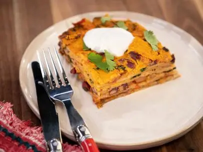 Vegan Tortilla Casserole beauty, as seen on Food Network Kitchen Live.
