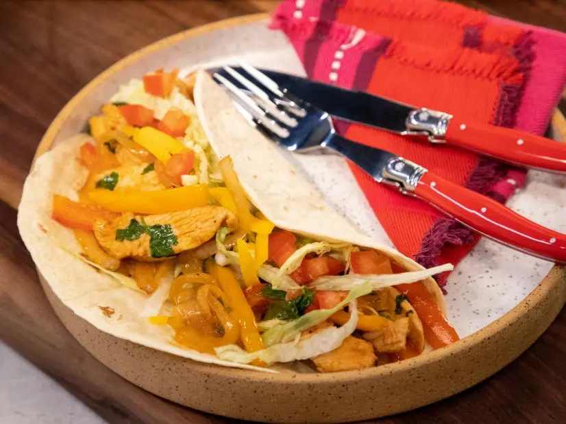 Chicken Fajitas beauty, as seen on Food Network Kitchen Live.