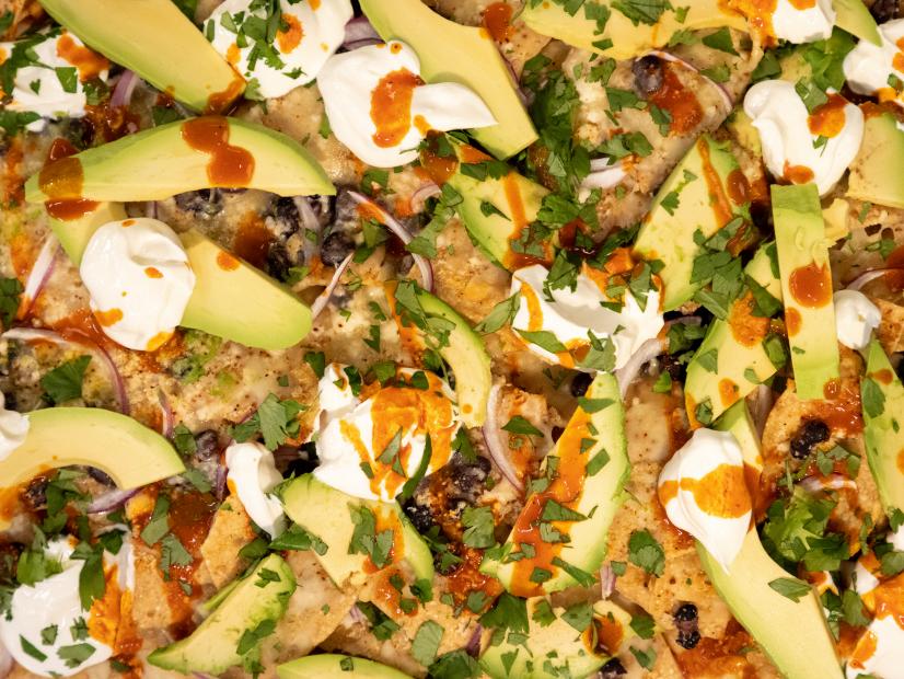 Black Bean Nachos with Monterey Jack, Cotija and Avocado beauty, as seen on Food Network Kitchen Live.
