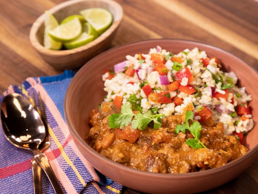 Chipotle and Pale Ale Chili with Mexican Brown Rice Tabbouleh beauty, as seen on Food Network Kitchen Live.