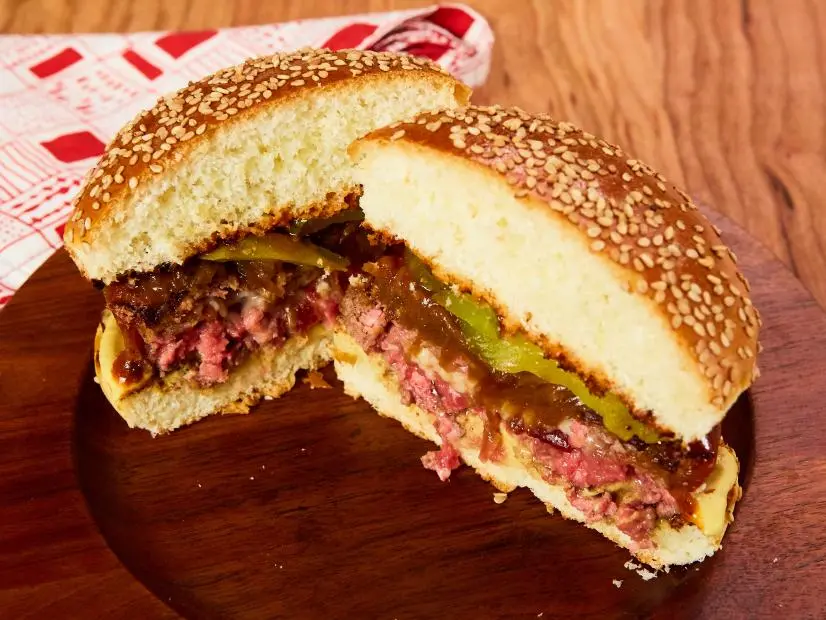 Inside-Out Bacon Cheeseburgers, as seen on Food Network Kitchen Live.