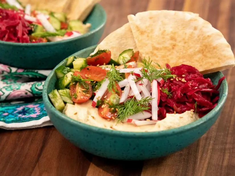 Loaded Vegan Hummus Bowls beauty, as seen on Food Network Kitchen Live.
